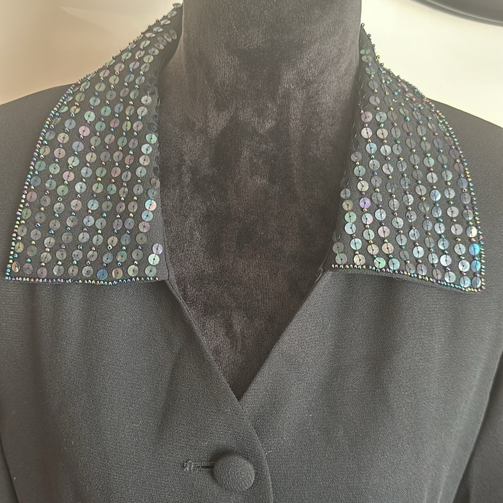 Clio Black Sequin Collar & Cuffs Jacket - Picture 8 of 13
